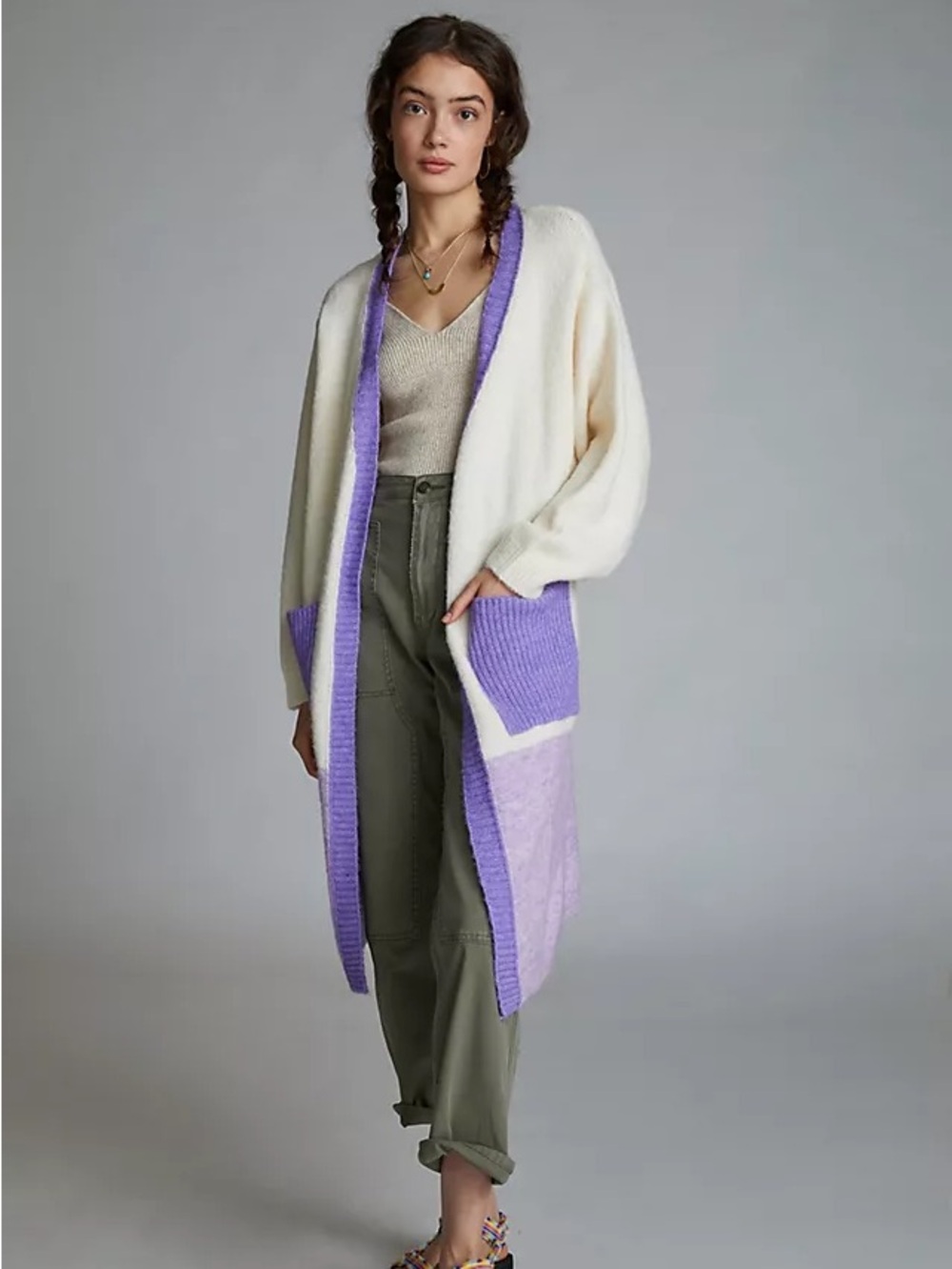 Anthropologie FRNCH Eloise Colour-Blocked Duster
Cardigan